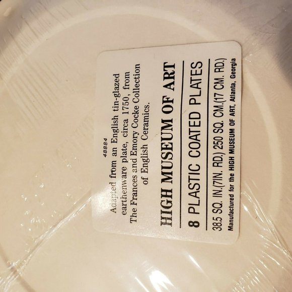 New High Museum Of Art Atlanta Plastic Coated Paper Plates Yellow Blue Lot of 2 - Picture 8 of 10
